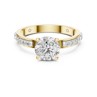 Yellow Gold Round Brilliant Diamond Accent Ring Design
Round Cut Diamond Center Stone Gold Ring Style
Yellow Gold Diamond Ring with Channel Set Accents
Classic Round Diamond Bridal Ring in Yellow Gold
Fine Diamond Statement Ring in Yellow Gold Jewelry
Yellow Gold Diamond Proposal Ring with Accent Stones
Round Brilliant Diamond Fashion Ring in Gold Setting
Elegant Diamond Band Ring in Yellow Gold Design
Premium Round Diamond Jewelry Ring in Gold Metal
Yellow Gold Sparkling Diamond Ring with Accent Details