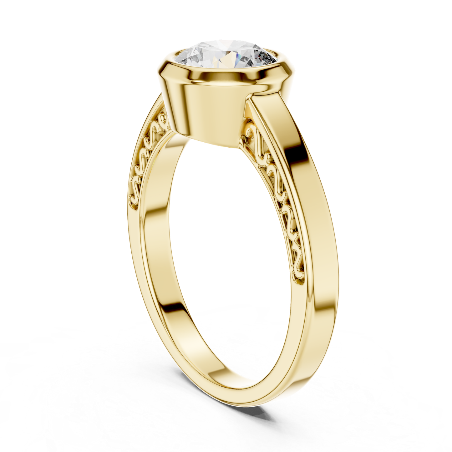 Yellow gold round diamond bezel gallery ring design
Yellow gold round bezel diamond gallery profile
Round diamond bezel gallery ring in yellow gold
Bezel set round diamond gallery ring design
Yellow gold round diamond gallery setting ring
Round brilliant bezel gallery diamond gold ring
Yellow gold gallery bezel diamond ring profile
Round diamond gallery setting gold ring design
Yellow gold bezel gallery ring angled profile
Round diamond yellow gold gallery ring design