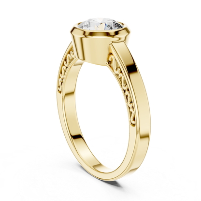 Yellow gold round diamond bezel gallery ring design
Yellow gold round bezel diamond gallery profile
Round diamond bezel gallery ring in yellow gold
Bezel set round diamond gallery ring design
Yellow gold round diamond gallery setting ring
Round brilliant bezel gallery diamond gold ring
Yellow gold gallery bezel diamond ring profile
Round diamond gallery setting gold ring design
Yellow gold bezel gallery ring angled profile
Round diamond yellow gold gallery ring design