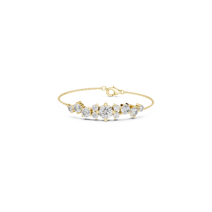 Yellow gold round diamond cluster chain bracelet
Multi stone diamond bracelet in yellow gold
Yellow gold bracelet with round diamond centerpiece
Cluster diamond bracelet with fine chain links
Round brilliant diamond chain bracelet design
Yellow gold diamond station chain bracelet
Diamond cluster link bracelet with lobster clasp
Yellow gold bracelet featuring graduated diamonds
Round diamond focal bracelet in yellow gold
Delicate yellow gold diamond chain bracelet
