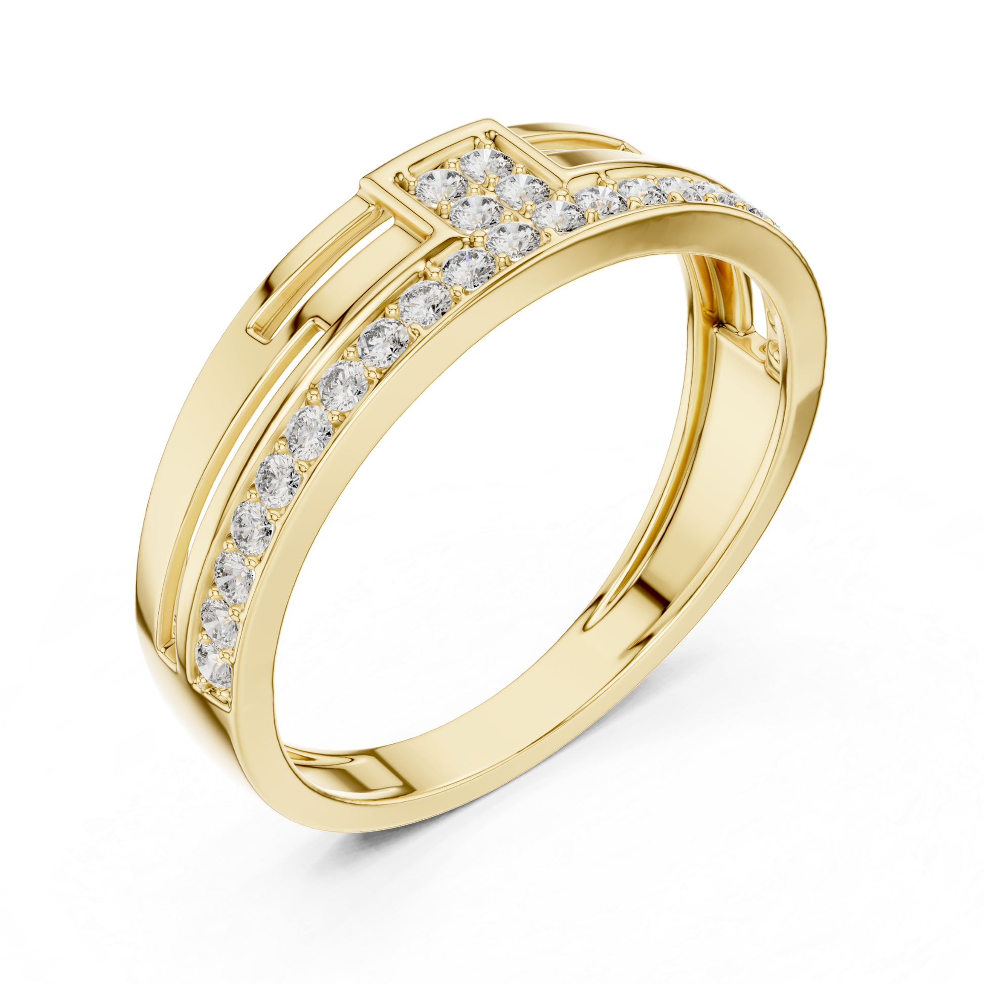 Yellow gold curved ring with round diamond cluster
Elegant yellow gold diamond fashion ring for women
Modern yellow gold pave diamond curved band ring
Yellow gold round diamond cluster statement ring
Luxury yellow gold designer ring with sparkling diamonds
Fine jewelry yellow gold curved diamond ring design
Stylish yellow gold geometric diamond band ring
Handmade yellow gold round diamond ring closeup
Unique yellow gold contemporary diamond ring
Yellow gold diamond cluster ring with pave accents