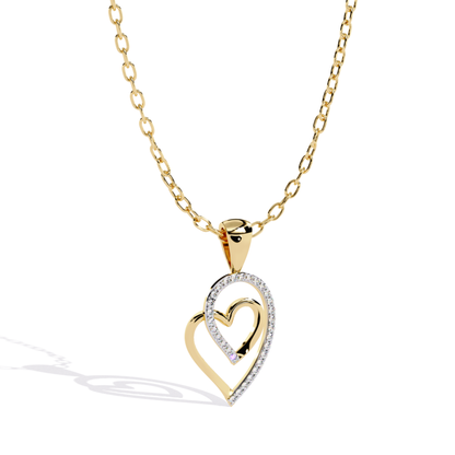 Yellow gold double heart diamond pendant angle view
Round diamond double heart pendant angle view
Yellow gold open heart diamond pendant
Double heart pendant with round diamonds
Yellow gold diamond heart pendant profile
Elegant double heart pendant angle view
Open heart diamond pendant in yellow gold
Modern layered heart diamond pendant
Round diamond heart pendant angled display
Yellow gold heart pendant with diamonds