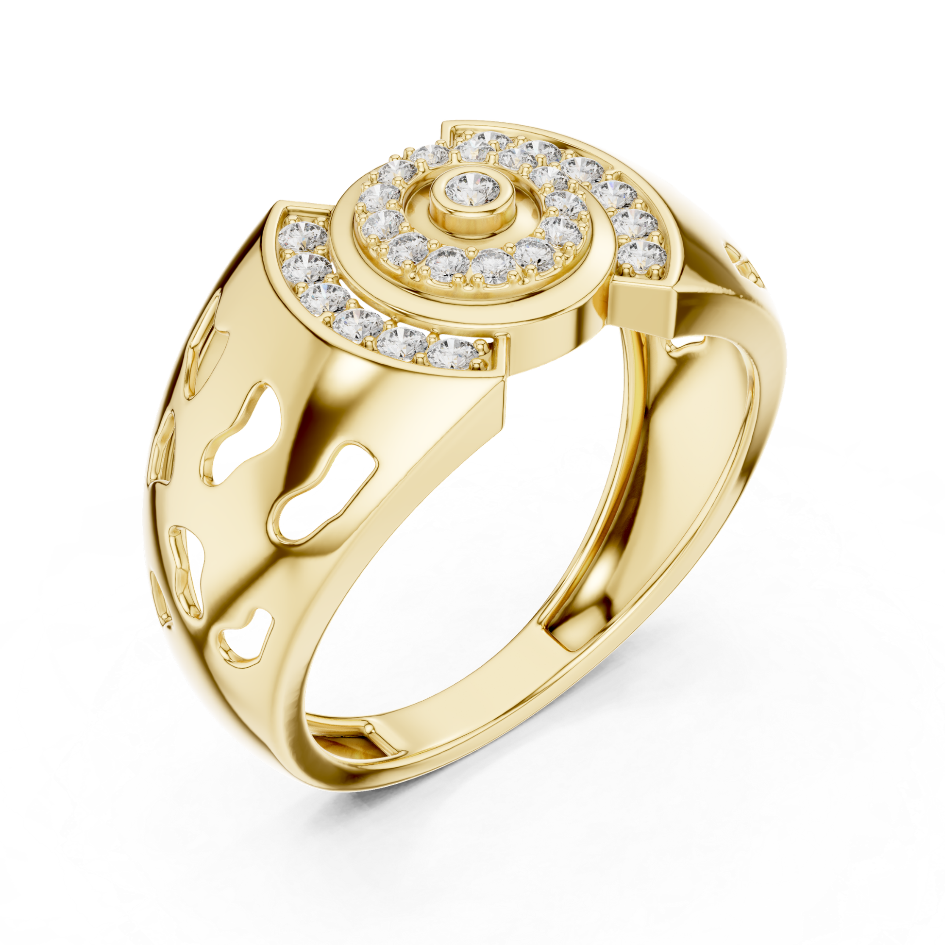 Yellow gold round diamond fashion ring angle view
Round diamond yellow gold designer ring style
Yellow gold openwork round diamond ring design
Modern yellow gold diamond fashion band ring
Yellow gold circular diamond luxury ring style
Wide yellow gold round diamond designer ring
Yellow gold bold round diamond fashion ring
Round diamond yellow gold open gallery ring
Yellow gold luxury round diamond statement ring
Yellow gold modern diamond wide band ring