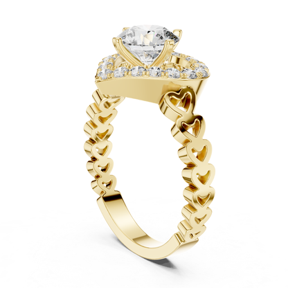 Yellow gold heart halo ring gallery view design
Gallery view round diamond heart halo gold ring
Yellow gold heart diamond ring under gallery view
Heart halo gallery setting with round diamond
Yellow gold diamond heart ring gallery profile
Open gallery heart halo diamond ring design
Yellow gold elevated heart halo ring setting
Round diamond heart gallery ring side angle
Yellow gold heart halo ring mounting design
Cathedral style heart halo diamond ring view