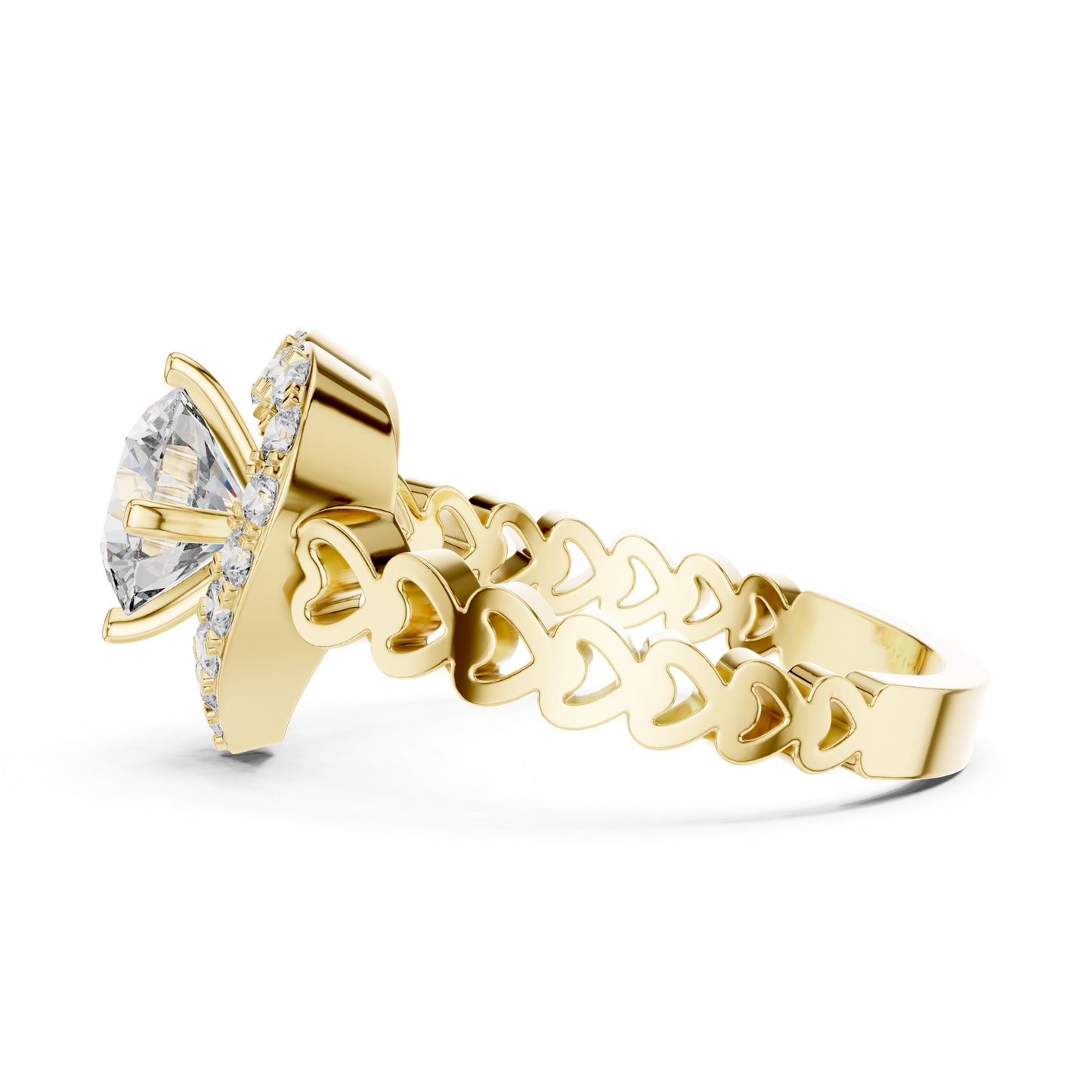 Yellow gold round diamond heart halo ring profile view
Yellow gold side profile heart halo diamond ring
Heart halo yellow gold round diamond ring profile
Yellow gold polished heart diamond ring side design
Round diamond yellow gold heart frame ring profile
Yellow gold heart halo engagement ring side view
Modern yellow gold heart diamond ring profile angle
Yellow gold open heart band diamond ring profile
Elegant yellow gold heart halo ring side profile
Yellow gold round diamond heart ring profile design
