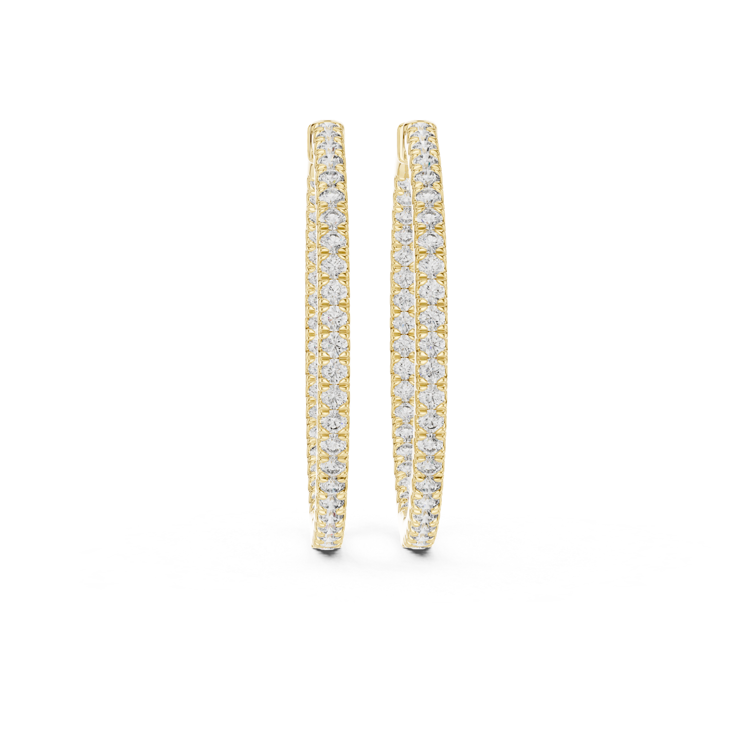 Round diamond yellow gold hoop earrings front view
Yellow gold hoop earrings with round brilliant diamonds
Elegant round diamond hoops in yellow gold
Slim yellow gold hoop earrings with diamond row
Classic yellow gold hoops with round cut diamonds
Fine jewelry hoop earrings with round diamonds
Minimal yellow gold diamond hoop earrings design
Luxury yellow gold hoops with sparkling round diamonds
Everyday round diamond hoop earrings in yellow gold
Prong set round diamond hoop earrings in yellow gold