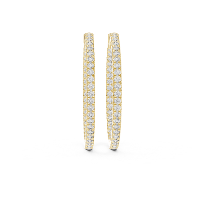 Round diamond yellow gold hoop earrings front view
Yellow gold hoop earrings with round brilliant diamonds
Elegant round diamond hoops in yellow gold
Slim yellow gold hoop earrings with diamond row
Classic yellow gold hoops with round cut diamonds
Fine jewelry hoop earrings with round diamonds
Minimal yellow gold diamond hoop earrings design
Luxury yellow gold hoops with sparkling round diamonds
Everyday round diamond hoop earrings in yellow gold
Prong set round diamond hoop earrings in yellow gold