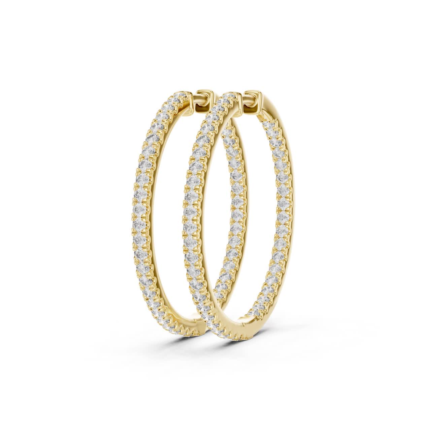 Side view of yellow gold round diamond hoop earrings
Round diamond hoop earrings side profile in yellow gold
Yellow gold hoop earrings with round diamonds side view
Side angle round diamond hoop earrings in yellow gold
Prong set round diamond hoop earrings side view
Yellow gold round diamond hoops side perspective
Slim hoop earrings with round diamonds side view
Double row round diamond hoop earrings side angle
Fine yellow gold diamond hoop earrings side profile
Round cut diamond hoop earrings side view