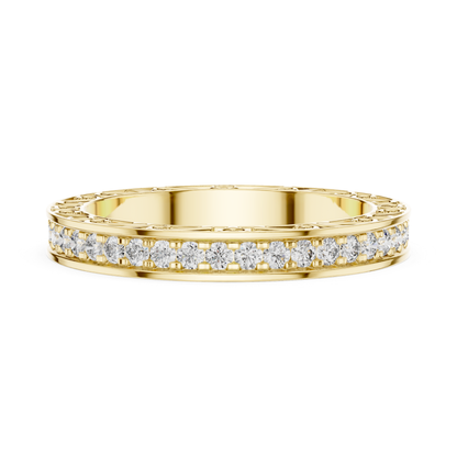 Yellow gold round diamond milgrain eternity band ring
Round diamond eternity band in yellow gold
Yellow gold wedding band with round diamonds
Milgrain diamond band ring for women
Yellow gold anniversary band with diamonds
Elegant round diamond eternity ring
Fine jewelry yellow gold diamond band
Yellow gold stackable diamond ring
Classic round diamond wedding band
Yellow gold diamond eternity band close up