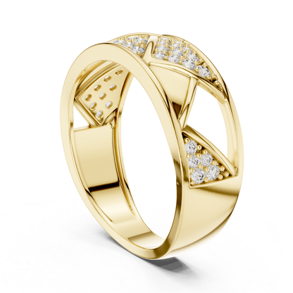 Yellow gold open triangle ring with round diamonds
Modern yellow gold geometric diamond band ring
Elegant yellow gold criss cross diamond ring
Yellow gold statement ring with pave diamonds
Luxury yellow gold round diamond fashion ring
Stylish yellow gold open design diamond ring
Fine jewelry yellow gold geometric ring for women
Unique yellow gold diamond band closeup view
Handmade yellow gold diamond ring modern style
Yellow gold designer ring with sparkling diamonds