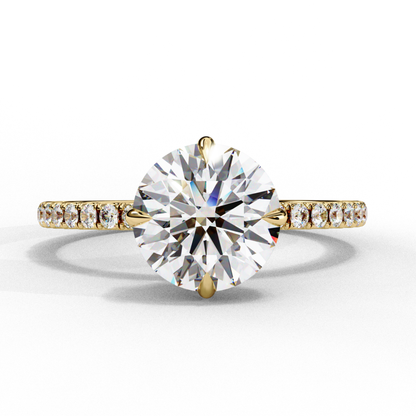 Yellow gold ring with round diamond
Round diamond on yellow gold band
Classic yellow gold ring with large diamond
Large round diamond set in gold
Round stone on slim yellow gold band
Glowing round diamond in gold setting
Yellow gold band with center diamond
Elegant round diamond on gold ring
Round diamond with side stones on gold
Simple yellow gold ring with diamond