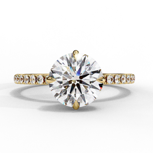 Yellow gold ring with round diamond
Round diamond on yellow gold band
Classic yellow gold ring with large diamond
Large round diamond set in gold
Round stone on slim yellow gold band
Glowing round diamond in gold setting
Yellow gold band with center diamond
Elegant round diamond on gold ring
Round diamond with side stones on gold
Simple yellow gold ring with diamond