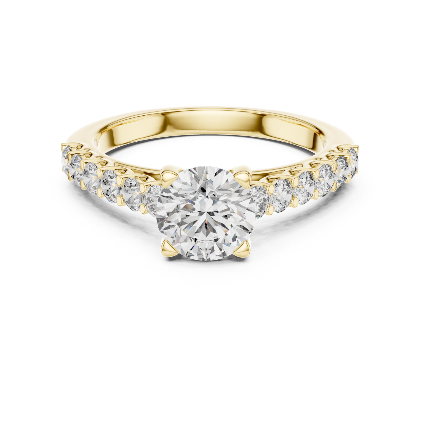 Yellow gold round diamond shared prong ring
Yellow gold round solitaire diamond ring
Front view round diamond shared prong ring
Four prong round diamond accent ring
Round diamond shared prong gold ring
Yellow gold round diamond band ring
Round brilliant diamond shared ring
Polished yellow gold diamond band ring
Round diamond accent gold band ring
Yellow gold round diamond ring design
