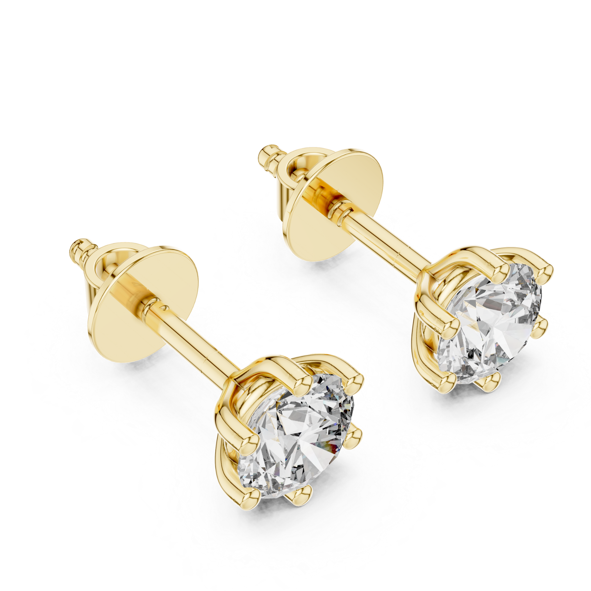 Yellow gold round diamond stud earrings angle view
Round diamond solitaire stud earrings angle view
Six prong round diamond studs angle view
Yellow gold diamond stud earrings angle view
Classic round diamond studs profile view
Round solitaire diamond earrings angle view
Yellow gold prong set diamond studs angle
Round brilliant diamond studs profile view
Minimal diamond stud earrings angle view
Round diamond earrings yellow gold angle view