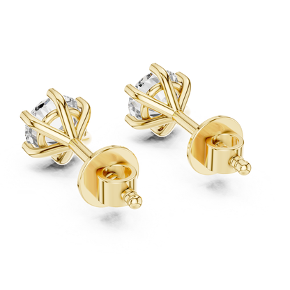 Yellow gold round diamond stud earrings back view
Round diamond solitaire stud earrings back view
Six prong round diamond studs back view
Yellow gold diamond stud earrings rear view
Classic round diamond studs back profile
Round solitaire diamond earrings rear view
Yellow gold prong set diamond studs back view
Round brilliant diamond studs rear profile
Minimal diamond stud earrings back angle
Round diamond earrings yellow gold back view