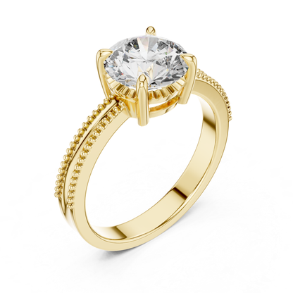 Yellow gold round diamond split band ring angled view
Angled yellow gold round diamond split band ring
Yellow gold solitaire ring with split shank
Four prong yellow gold round diamond ring
Round diamond yellow gold split band engagement ring
Yellow gold ring with double beaded split band
Raised round diamond yellow gold solitaire ring
Polished yellow gold split shank diamond ring
Round brilliant diamond yellow gold split ring
Yellow gold engagement ring with round diamond