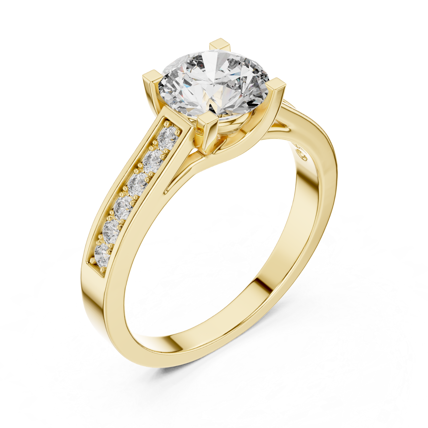 Yellow gold round solitaire channel diamond ring angle
Angled channel set diamond ring in yellow gold
Yellow gold channel band solitaire diamond ring
Round diamond channel set solitaire ring style
Yellow gold solitaire ring with channel diamonds
Polished yellow gold channel diamond ring setting
Minimal channel set solitaire diamond ring style
Round brilliant channel diamond ring yellow gold
Yellow gold round channel set diamond ring design
Classic channel diamond solitaire ring yellow gold