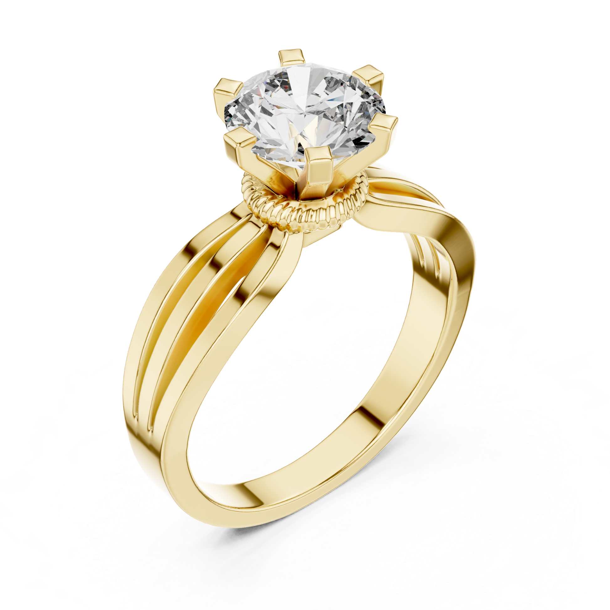 Yellow gold round solitaire split shank diamond ring angle
Angled split shank round diamond ring in yellow gold
Yellow gold split band solitaire diamond ring design
Round diamond split shank ring angled view
Yellow gold solitaire ring with split shank band
Polished yellow gold split shank diamond ring angle
Minimal split shank solitaire ring angled design
Round brilliant diamond split shank ring in yellow gold
Yellow gold round diamond split shank ring style
Classic split shank solitaire diamond ring angle