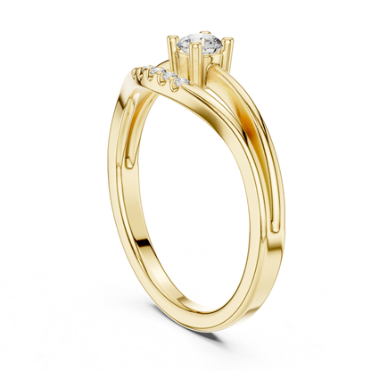 Yellow gold solitaire diamond wrap ring
Side view of yellow gold wrap ring
Minimal yellow gold solitaire engagement ring
Yellow gold crossover diamond ring profile
Modern wrap style diamond ring
Round diamond ring with curved gold band
Yellow gold open wrap engagement ring
Elegant solitaire wrap ring side angle
Yellow gold ring with accent diamonds
Minimal curved band diamond ring in yellow gold