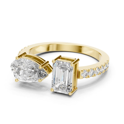 Yellow gold toi et moi diamond ring side view
Side view of yellow gold toi et moi ring
Yellow gold emerald and marquise diamond ring side
Two stone diamond ring side view in yellow gold
Yellow gold emerald cut and marquise ring
Side angle yellow gold two stone diamond ring
Yellow gold bypass diamond ring side profile
Emerald and marquise diamond ring in yellow gold
Yellow gold dual diamond ring side angle
Yellow gold toi et moi engagement ring side view