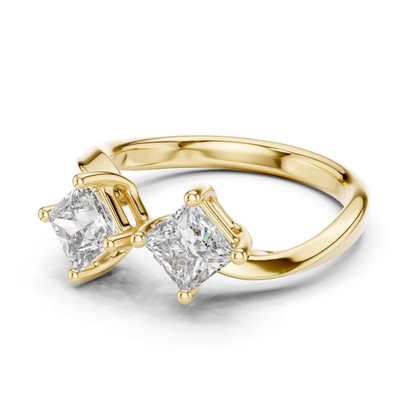 Yellow gold twin princess diamond bypass ring
Open bypass ring with princess cut diamonds in gold
Yellow gold double princess diamond ring
Modern yellow gold crossover diamond ring
Princess cut diamond bypass ring in yellow gold
Elegant yellow gold open diamond ring
Minimal twin diamond ring in yellow gold
Yellow gold ring with two princess cut diamonds
Contemporary bypass diamond ring in yellow gold
Yellow gold open style princess diamond ring