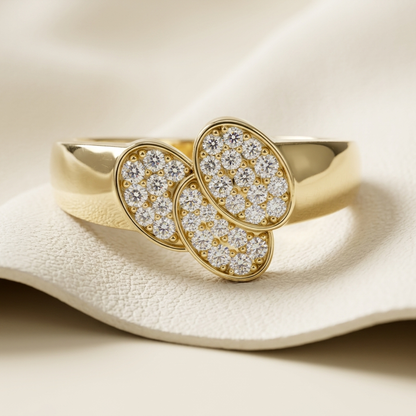 Round Lab Grown Diamond Floral Cluster Ring