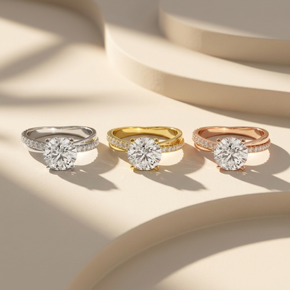 Round Lab Grown Diamond Solitaire Engagement Ring