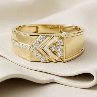 Modern Chevron Lab Grown Diamond Statement Ring