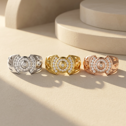 Round Lab Grown Diamond Statement Halo Ring