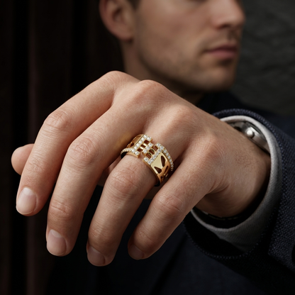 Modern Round Lab Grown Diamond Open Link Ring