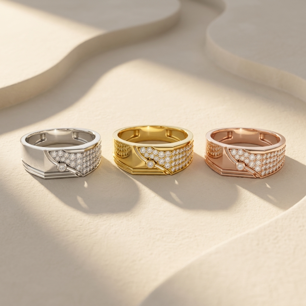 Modern Pavé Shield Lab Grown Diamond Statement Ring