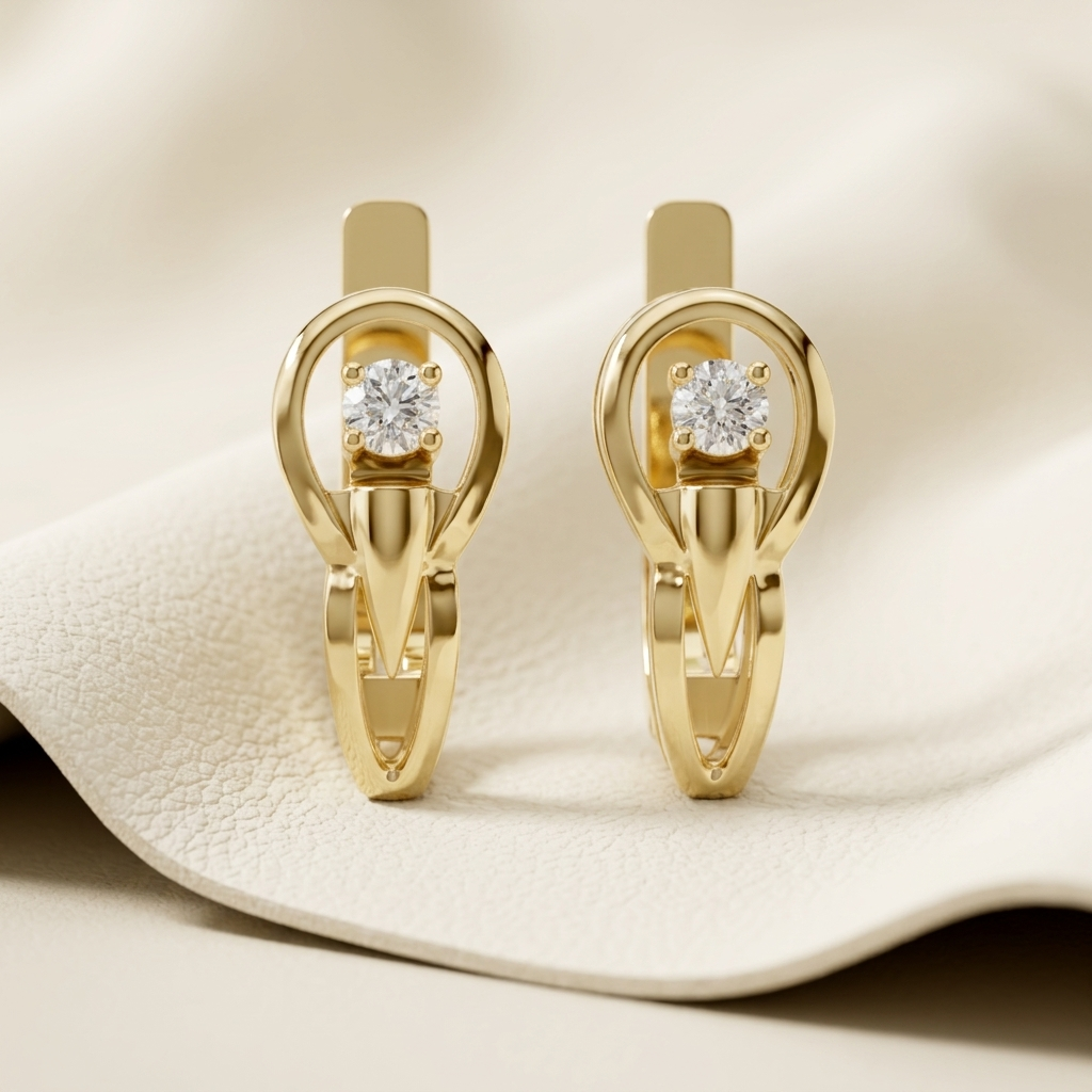 Round Lab Grown Diamond Solitaire Hoop Earrings
