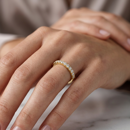 Round Cut Diamond Eternity Band Ring | Minimal Luxury Style