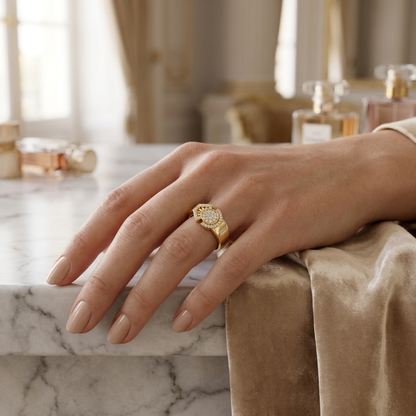 Round Lab Grown Diamond Geometric Circle Ring