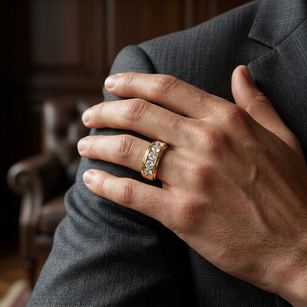 Round Lab Grown Diamond Five Stone Band Ring