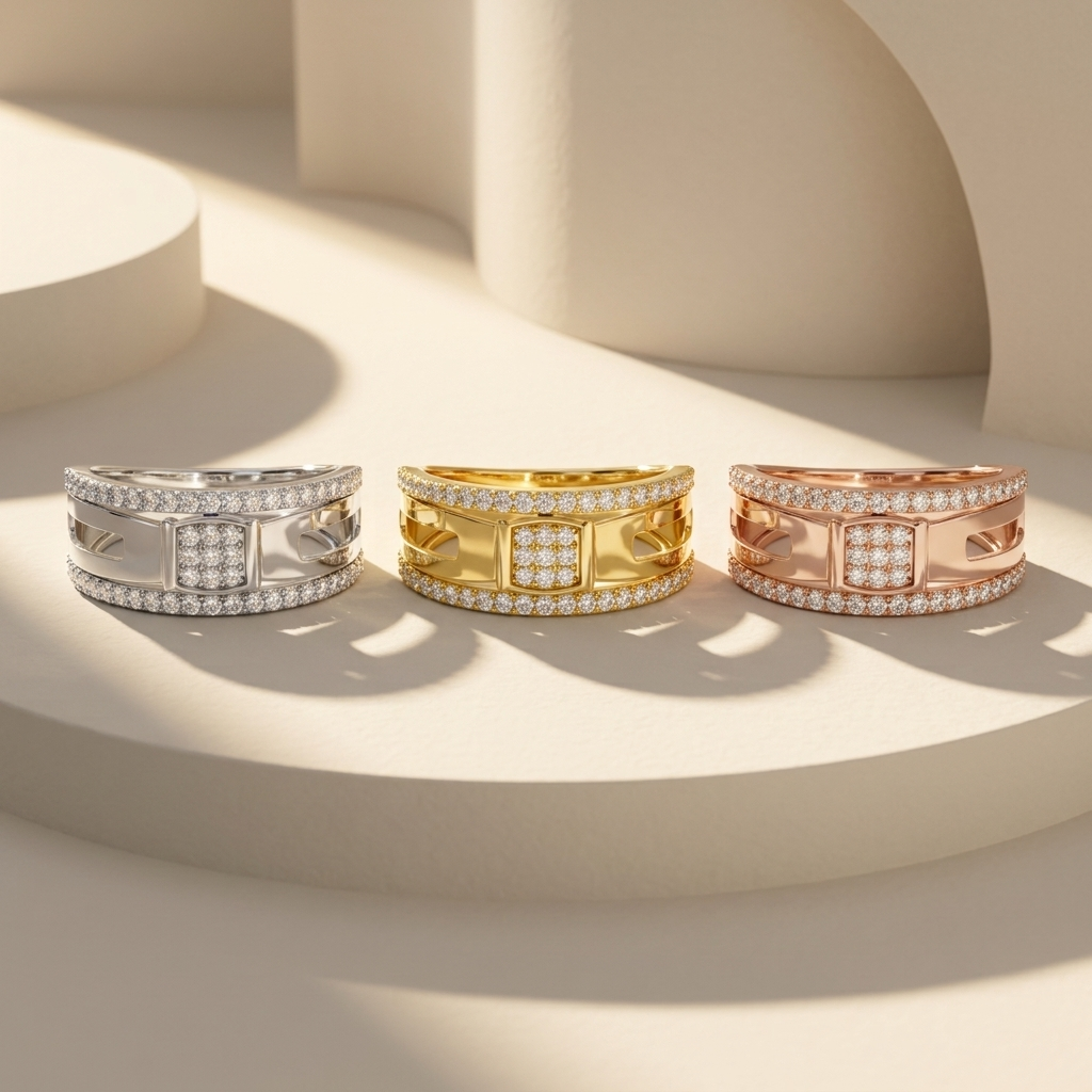 Modern Round Lab Grown Diamond Open Band Ring