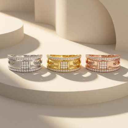Modern Round Lab Grown Diamond Open Band Ring