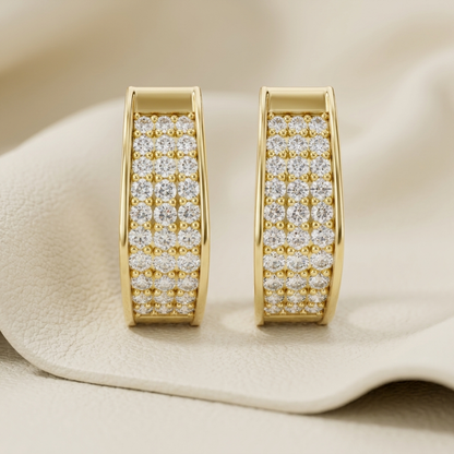 Round Lab Grown Diamond Pavé Hoop Earrings