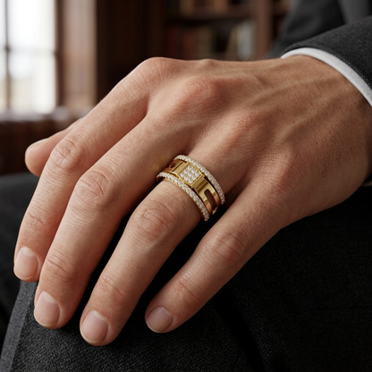 Modern Round Lab Grown Diamond Open Band Ring