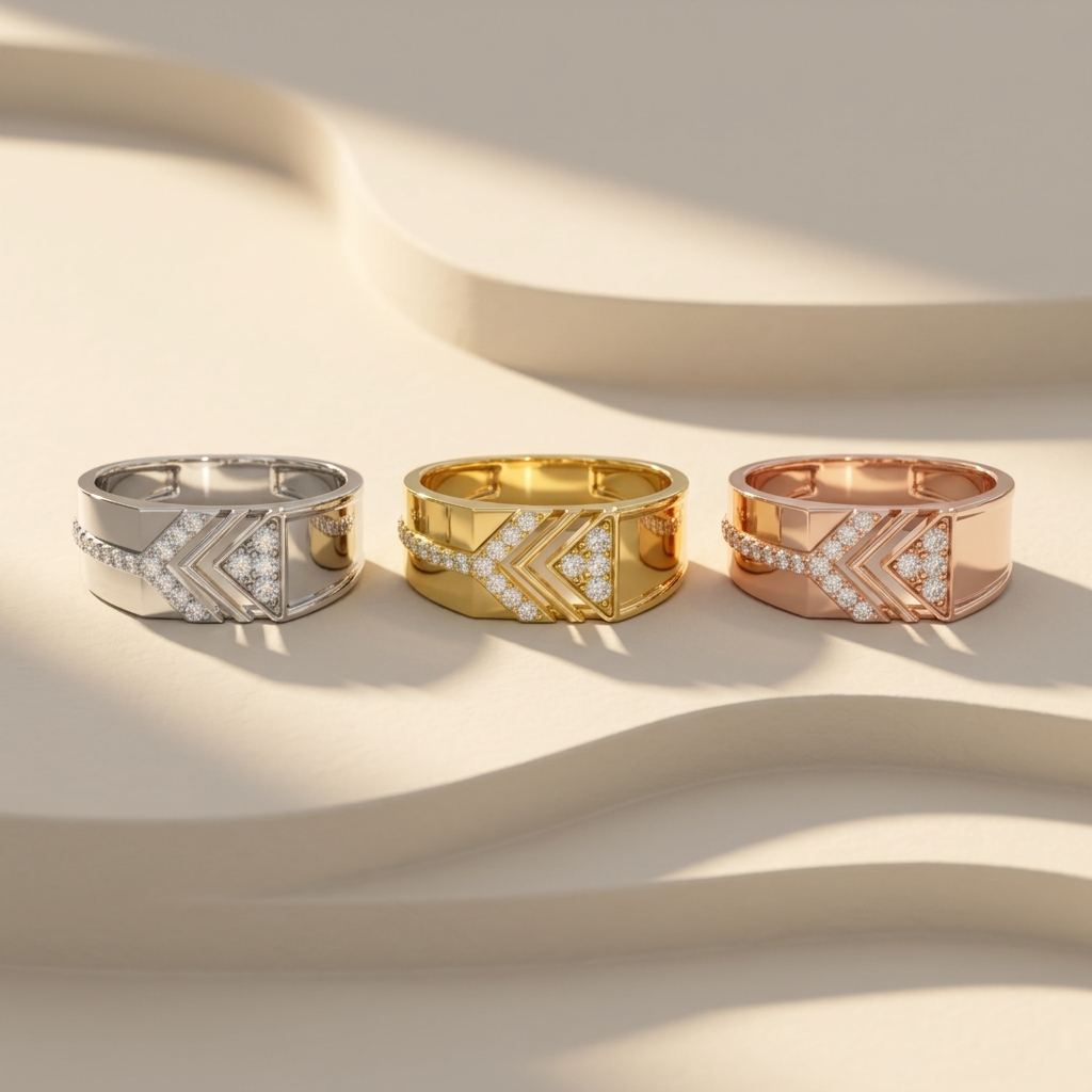 Modern Chevron Lab Grown Diamond Statement Ring