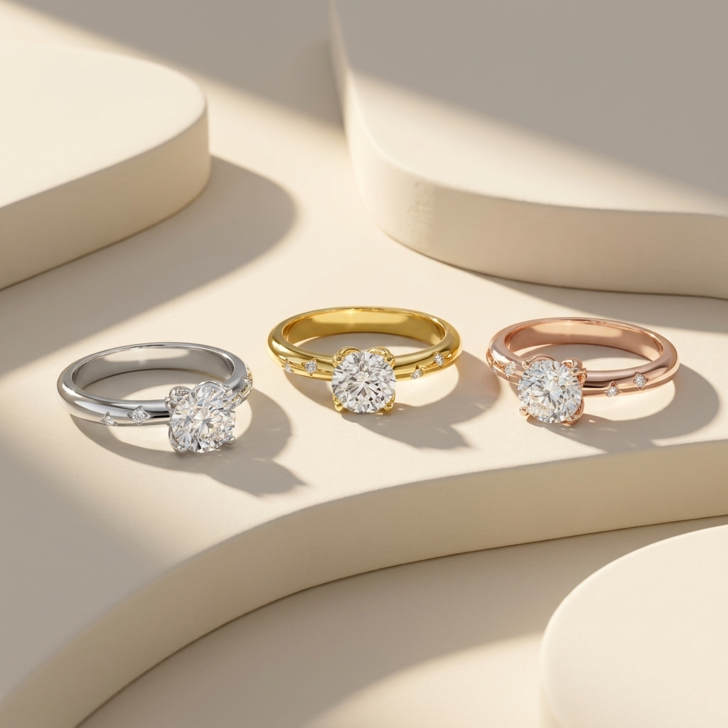 Round Lab Grown Diamond Solitaire Engagement Ring
