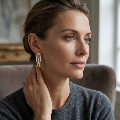 Round Lab Grown Diamond Open Hoop Earrings