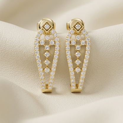 Round Lab Grown Diamond Open Hoop Earrings