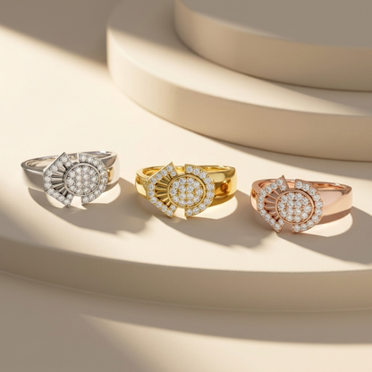 Round Lab Grown Diamond Geometric Circle Ring