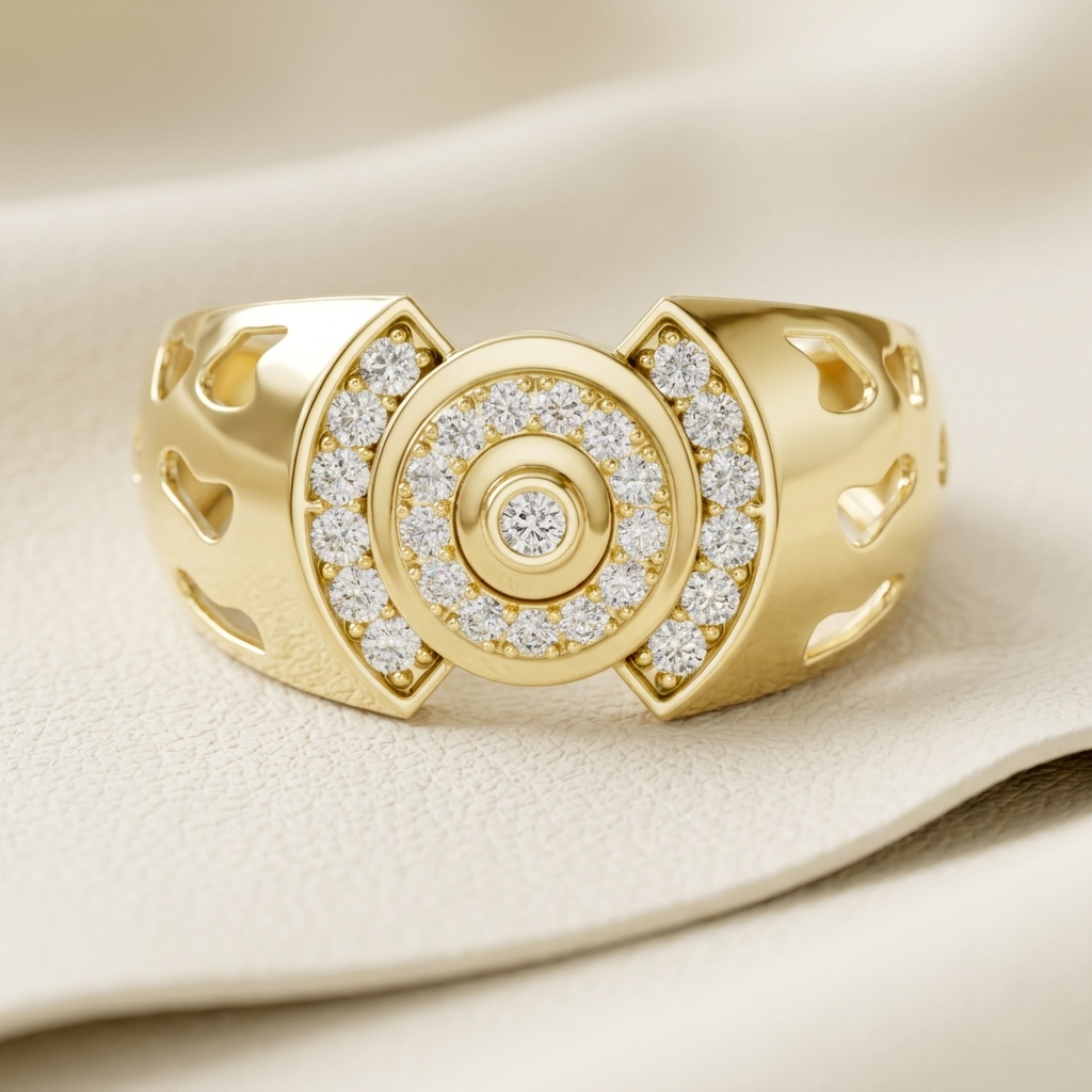 Round Lab Grown Diamond Statement Halo Ring