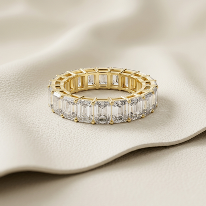 Emerald Cut Lab Grown Diamond Eternity Band Ring