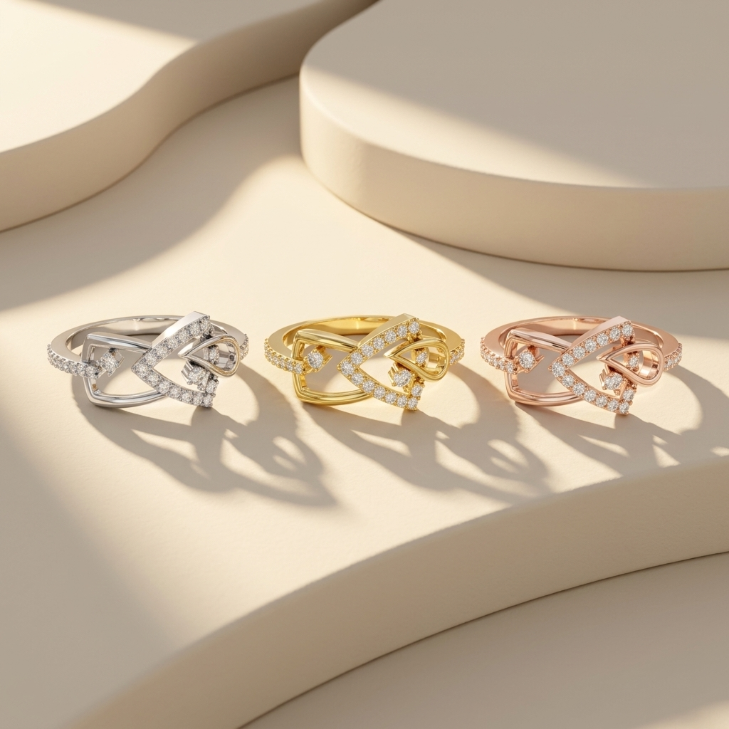 Round Lab Grown Diamond Open Twist Bypass Ring