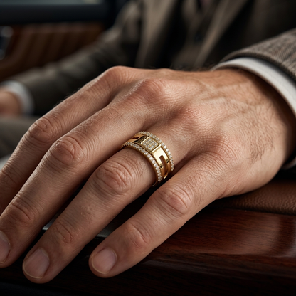 Modern Round Lab Grown Diamond Open Band Ring