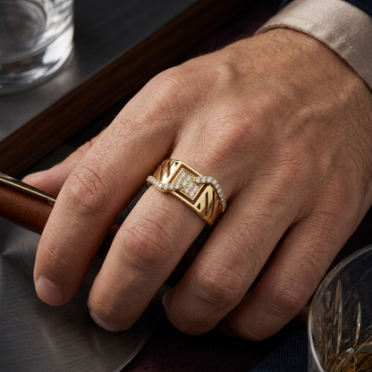 Modern Square Cluster Lab Grown Diamond Openwork Ring