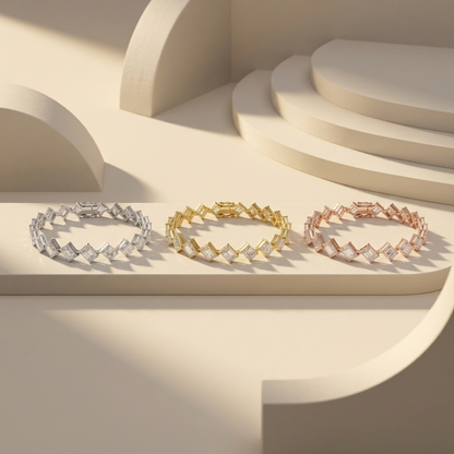 Elegant lab grown diamond bracelet for weddings, anniversaries and luxury gifting.